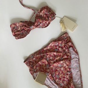 Sea High Waist Bikini Bottom + Soleil Bikini Top from Doen (sz XS)